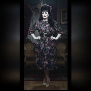 Vintage Modest 80s Does 40s Day Dress M